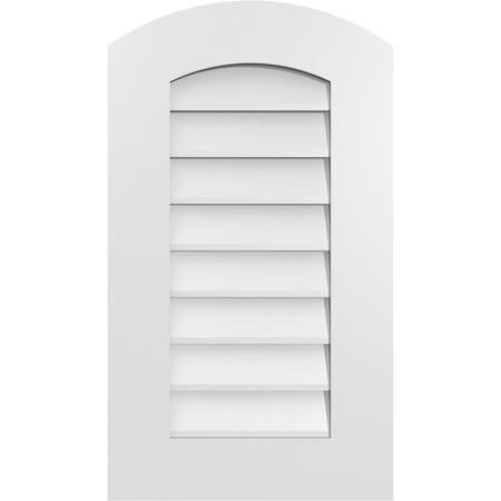 Ekena Millwork Arch Top Surface Mount PVC Gable Vent: Functional, w/ 3-1/2"W x 1"P Standard Frame, 16"W x 28"H GVPAR16X2801SF